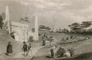 Entrada a la Catacumba, Cementerio de Highgate, Londres de English School