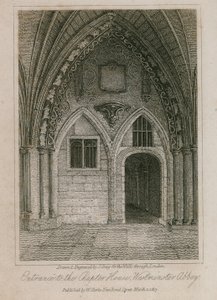 Entrada a la Sala Capitular, Abadía de Westminster, Londres de English School