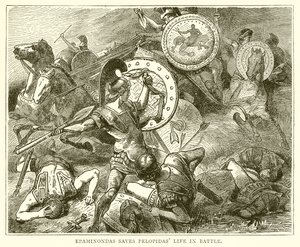 Epaminondas salva la vida de Pelópidas en batalla de English School