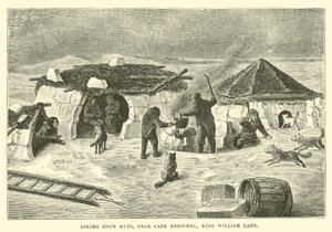 Iglús esquimales, cerca del Cabo Herschel, Tierra del Rey Guillermo de English School