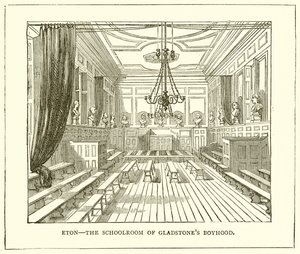 Eton--El aula de la infancia de Gladstone