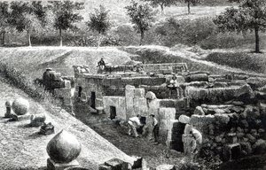 Tumbas etruscas excavadas por el Signor Mancini en Orvieto