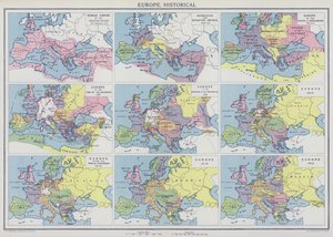 Europa, histórica (litografía en color)