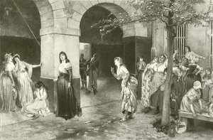 Evariste Carpentier Mme Roland en la prisión de Ste Pelagie (grabado) de English School