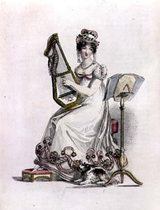 Vestido de tarde/ópera, lámina de moda de Ackermann
