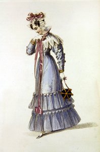 Vestido de noche, lámina de moda de Ackermann