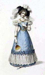 Vestido de noche, lámina de moda de Ackermann