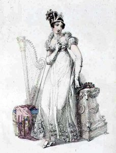 Vestido de Noche, lámina de moda de Ackermann