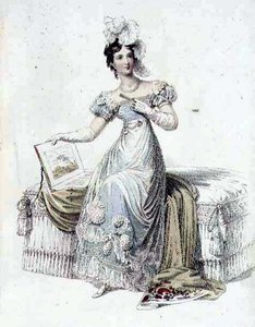 Vestido de noche, lámina de moda de Ackermann