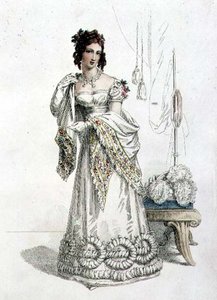 Vestido de noche, lámina de moda de Ackermann