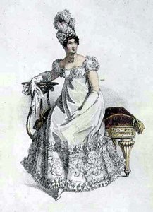 Vestido de Noche, lámina de moda de Ackermann