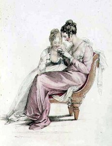 Vestido de tarde o de gala, lámina de moda de Ackermann