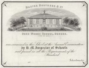 Certificado de examen de la Escuela Dens Works de English School