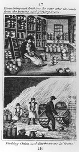 Examinando y arreglando la vajilla, 1827 de English School