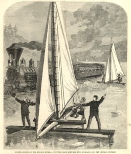 Carrera emocionante entre dos barcos de hielo y el Chicago Express