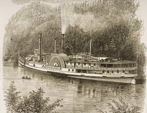 Excursión en barco de vapor en el río Hudson, c.1870, de 
