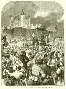 Ejecución del Duque de Northumberland en Tower Hill de English School