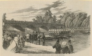 Experimentos con el puente pontón del Capitán Fowkes en el Serpentine, Hyde Park de English School