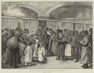 Expulsión de judíos de San Petersburgo, escena en la estación de ferrocarril del Báltico de English School