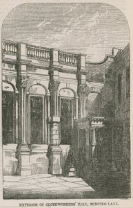 Exterior de Clothworkers Hall, Mincing Lane, Londres de English School