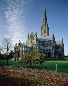 Vista exterior de la Catedral de Salisbury, 1220-58