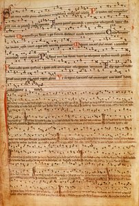 F.154v Notación musical medieval (lito) de English School