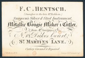 F C Hentsch, instrumentos quirúrgicos de plata y acero de English School