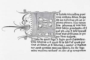 Facsímil de una página del Catholicon, impreso por Johannes Gutenberg, Maguncia, 1460 de English School