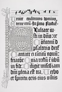 Facsímil de una página de un Salterio, impreso por Johann Fust y Petrus Schoiffer, Maguncia, 1459 de English School