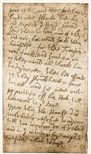 Facsímil de una página de las notas de Sir Ralph Verney sobre el Parlamento Largo de Memoirs of the Verney Family de English School