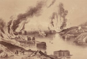 Caída de Sebastopol, Guerra de Crimea (litografía) de English School