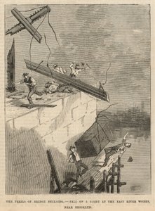 Caída de una piedra en las obras del East River cerca de Brooklyn de English School