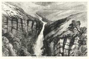 Cataratas del Macmac, en el Transvaal (grabado) de English School