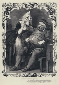 Falstaff y Dame Quickly, Merry Wives of Windsor, Acto ii, Escena 2 (grabado)
