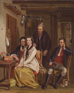 Familia en casa (litografía en color) de English School