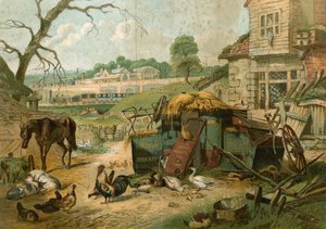 Granja con la Estación de Ferrocarril de St Pancras al fondo