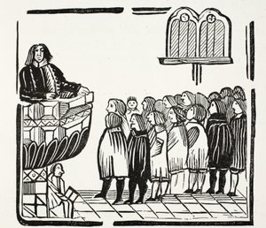 Advertencias más terribles de Dios, ilustración de Chap-books del siglo XVIII de John Ashton, pub. 1882 de English School