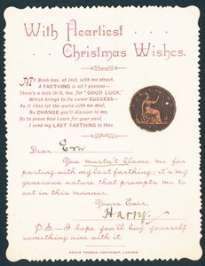 Moneda con agujero, Tarjeta de Navidad de English School