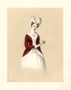 La moda durante el reinado de Enrique V y VI, ilustración de 
