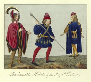Hábitos de moda de los siglos XV y XVI de English School