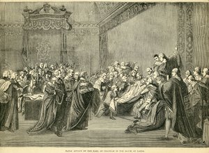 Fatal Incautación del Conde de Chatham en la Cámara de los Lores, 1778 de English School