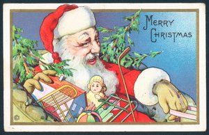 Papá Noel entregando juguetes de English School