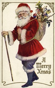 Papá Noel con una bolsa de juguetes de English School