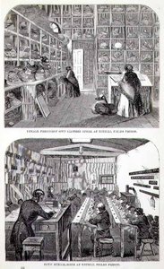 Tienda de Ropa Propia de las Prisioneras y el Aula de los Niños en la Prisión de Tothill Fields, de 