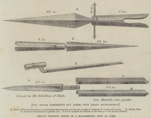 Armas Fenianas incautadas en una Herrería en Cork de English School