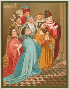 Fernando I, rey de Aragón, su Reina, el Emperador Segismundo y el Papa Martín V