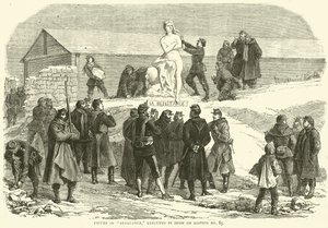 Figura de resistencia, ejecutada en nieve en el bastión No 85, diciembre 1870 de English School