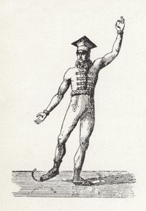 Figura de un hombre patinando sobre hielo