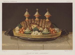 Filete de ternera "Jardiniere" (cromolito) de English School