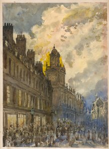 Incendio en Grays Inn Lane, Londres, 20 de junio de 1880 de English School